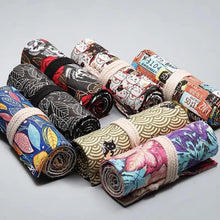 将图片加载到图库查看器,Roll Up Canvas Wrap Pencil Bag For Students Stylish Stationary Storage Pouch Unique Pencil Case For School