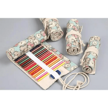 将图片加载到图库查看器,Roll Up Canvas Wrap Pencil Bag For Students Stylish Stationary Storage Pouch Unique Pencil Case For School