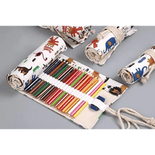 将图片加载到图库查看器,Roll Up Canvas Wrap Pencil Bag For Students Stylish Stationary Storage Pouch Unique Pencil Case For School