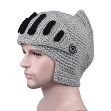 Load image into Gallery viewer, Roman Hat Winter Beanie Hats For Men Warm Mask Knight Helmet Knitted Cap Handmade Gladiator Mask Hat Roman Knight Helmet Mask Beanies Cosplay Caps Men Women Gag Party Gifts Men's Handmade Beanie