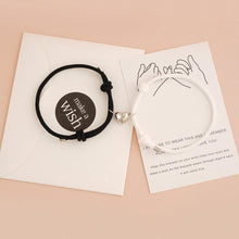 将图片加载到图库查看器,Romantic 2pcs/set Heart Magnetic Couple Bracelets Men Women Classic Black White Paired Lovers Braclet Adjustable Matching Braided Rope Bracelet Promise Friendship Bracelet Gifts For Girlfriend