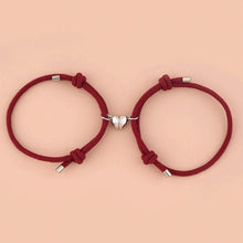 将图片加载到图库查看器,Romantic 2pcs/set Heart Magnetic Couple Bracelets Men Women Classic Black White Paired Lovers Braclet Adjustable Matching Braided Rope Bracelet Promise Friendship Bracelet Gifts For Girlfriend