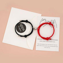 将图片加载到图库查看器,Romantic 2pcs/set Heart Magnetic Couple Bracelets Men Women Classic Black White Paired Lovers Braclet Adjustable Matching Braided Rope Bracelet Promise Friendship Bracelet Gifts For Girlfriend