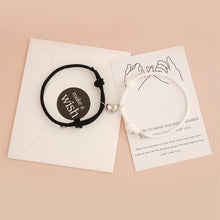 将图片加载到图库查看器,Romantic 2pcs/set Heart Magnetic Couple Bracelets Men Women Classic Black White Paired Lovers Braclet Adjustable Matching Braided Rope Bracelet Promise Friendship Bracelet Gifts For Girlfriend