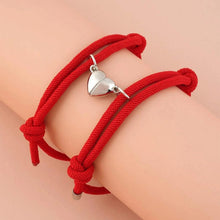 将图片加载到图库查看器,Romantic 2pcs/set Heart Magnetic Couple Bracelets Men Women Classic Black White Paired Lovers Braclet Adjustable Matching Braided Rope Bracelet Promise Friendship Bracelet Gifts For Girlfriend