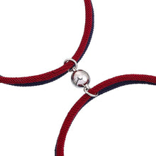 Load image into Gallery viewer, Romantic Couple Bracelet Magnet Black White Rope Adjustable Distance Paired Mutual Attraction Bracelets Vows Of Eternal Love Charms Rope Braided Adjustable Jewelry Gifts Set For Lover Women
