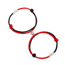 Load image into Gallery viewer, Romantic Couple Bracelet Magnet Black White Rope Adjustable Distance Paired Mutual Attraction Bracelets Vows Of Eternal Love Charms Rope Braided Adjustable Jewelry Gifts Set For Lover Women