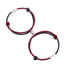 Load image into Gallery viewer, Romantic Couple Bracelet Magnet Black White Rope Adjustable Distance Paired Mutual Attraction Bracelets Vows Of Eternal Love Charms Rope Braided Adjustable Jewelry Gifts Set For Lover Women