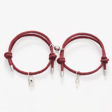 将图片加载到图库查看器,Romantic Magnet Bracelet Couple Classic Key Lock Pair Braslet Lucky Black Red Rope Braclet Key And Lock Attraction Matching Bracelet Lover Gifts For Boyfriend Girlfriend