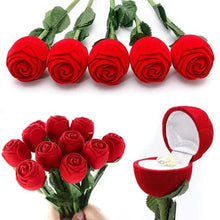 Load image into Gallery viewer, Romantic Red Rose Love Heart Wedding Ring Box Elegant Cases Earring Necklace Jewelry Gift Box Case