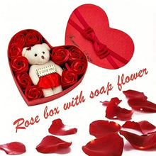 将图片加载到图库查看器,Rose-Shaped Soap Gift Box With Heart-Shaped Artificial Roses