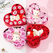 将图片加载到图库查看器,Rose-Shaped Soap Gift Box With Heart-Shaped Artificial Roses