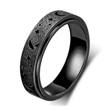 Load image into Gallery viewer, Rotatable Anxiety Fidget Ring Moon and Star Design
