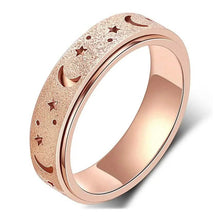 Load image into Gallery viewer, Rotatable Anxiety Fidget Ring Moon and Star Design