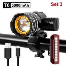 Load image into Gallery viewer, Rotatable Bicycle Light 800 Lumen Led Bike Headlight Zoom USB Rechargeable Aluminum Alloy Bike Lights Front And Back Powerful USB Rechargeable Bicycle Light Waterproof Bike Headlight Taillight 5000mAh