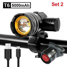 Load image into Gallery viewer, Rotatable Bicycle Light 800 Lumen Led Bike Headlight Zoom USB Rechargeable Aluminum Alloy Bike Lights Front And Back Powerful USB Rechargeable Bicycle Light Waterproof Bike Headlight Taillight 5000mAh