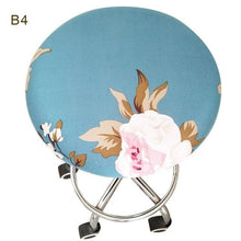 将图片加载到图库查看器,Round Chair Cover Bar Stool Cover Elastic Seat Cover Home Chair Slipcover Round Chair Bar Stool Floral Printed Padded Round Bar Stool Cover Cushion With Elastic Fabric Round Chair Seat Cushion For Wooden Metal Stools 30-40cm
