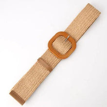Load image into Gallery viewer, Round Women Waist Belt Classic Wooden Buckle Casual Style Buckle Simple Lightweight Waist Dress Band