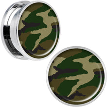 Load image into Gallery viewer, Woodland Camo Print Steel Screw Fit Plug Set 20mm