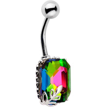 将图片加载到图库查看器,Rainbow Gem Leaf Frame Belly Ring