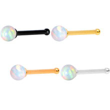 将图片加载到图库查看器,White 2.5mm Synthetic Opal Ball Anodized Nose Screw 4 Pack Set