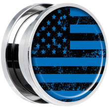 Load image into Gallery viewer, Blue American Flag Steel Screw Fit Plug Set 18mm