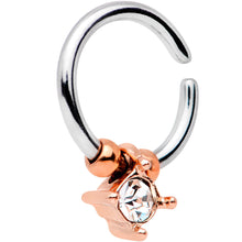 将图片加载到图库查看器,16G Rose Gold Tone Clear Gem Drop Annealed Seamless Circular Ring