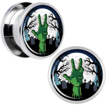 Load image into Gallery viewer, Cemetery Zombie Hand Halloween Plug Set 9/16