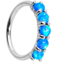 将图片加载到图库查看器,18G Blue Synthetic Opal 14k White Gold Seamless Circular Ring