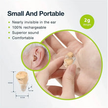 将图片加载到图库查看器,Rechargeable Hearing Aids – Invisible In-Ear, Noise Reduction, Volume Control