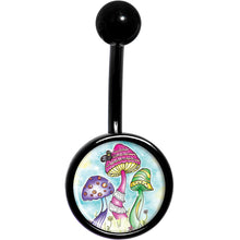 将图片加载到图库查看器,Psychedelic Magic Mushrooms Black Belly Ring