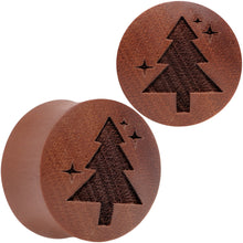 将图片加载到图库查看器,Organic Sawo Wood Christmas Tree Saddle Plug Set Sizes 8mm to 25mm