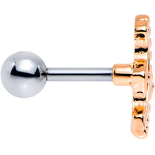 Load image into Gallery viewer, 16G 1/4 Rose Gold Tone Crescent Bow Cartilage Tragus Earring