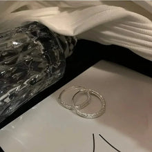 将图片加载到图库查看器,S925 Sterling Silver Sparkling Starry River Hoop Earrings