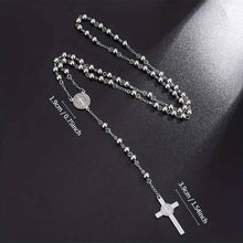 Load image into Gallery viewer, San Benito Golden Plated Stainless Steel Priest Saint Benedict Rosary Necklace