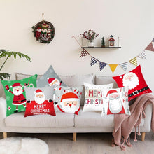 Load image into Gallery viewer, Santa Claus Cushion Cover Merry Christmas Christmas Deer Santa Claus Merry Christmas Decorative Sofa Throw Pillow Decorations For Home Christmas Ornament