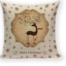 Load image into Gallery viewer, Santa Claus Happy Christmas Cute Deer Decorative Merry Christmas Throw Cushion Covers Tree Reindeer Star Pillow Case For Party Home Decoration Navidad Gift Bed Throw Pillows Case 45x45CM
