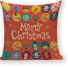 Load image into Gallery viewer, Santa Claus Happy Christmas Cute Deer Decorative Merry Christmas Throw Cushion Covers Tree Reindeer Star Pillow Case For Party Home Decoration Navidad Gift Bed Throw Pillows Case 45x45CM
