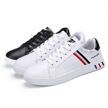 将图片加载到图库查看器,School Casual Leather Mens Sneakers Fashion Flat Outdoor Sneakers Classic Sports Flat Low Top Sneaker Lace-up Fashion Walking Jogging Non Slip Athletic Comfortable Mens Sneakers