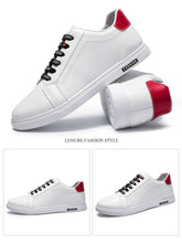 将图片加载到图库查看器,School Casual Leather Mens Sneakers Fashion Flat Outdoor Sneakers Classic Sports Flat Low Top Sneaker Lace-up Fashion Walking Jogging Non Slip Athletic Comfortable Mens Sneakers