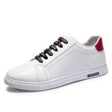 将图片加载到图库查看器,School Casual Leather Mens Sneakers Fashion Flat Outdoor Sneakers Classic Sports Flat Low Top Sneaker Lace-up Fashion Walking Jogging Non Slip Athletic Comfortable Mens Sneakers
