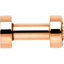 将图片加载到图库查看器,Clear CZ Gem Rose Gold PVD Bling Screw Fit Tunnel Plug Set 3mm to 16mm