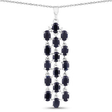 Load image into Gallery viewer, 7.68 Carat Genuine Blue Sapphire .925 Sterling Silver Pendant