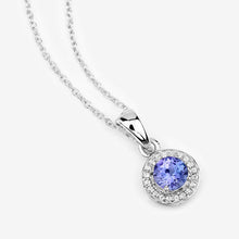 Load image into Gallery viewer, 1.05 Carat Genuine Tanzanite and White Topaz .925 Sterling Silver Pendant