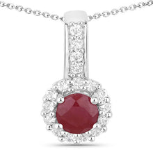 Load image into Gallery viewer, 2.17 Carat Genuine Ruby and White Topaz .925 Sterling Silver Jewelry Set