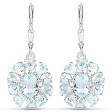 将图片加载到图库查看器,14.02 Carat Genuine Blue Topaz and White Topaz .925 Sterling Silver 3 Piece Jewelry Set (Ring, Earrings, and Pendant w/ Chain)
