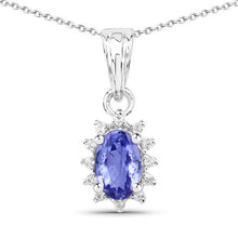Load image into Gallery viewer, 2.00 Carat Genuine Tanzanite and White Topaz .925 Sterling Silver Jewelry Set