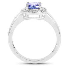Load image into Gallery viewer, 1.05 Carat Genuine Tanzanite and White Topaz .925 Sterling Silver Ring