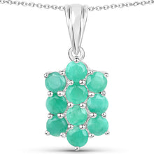 Load image into Gallery viewer, 6.60 Carat Genuine Emerald .925 Sterling Silver 3 Piece Jewelry Set (Ring, Earrings, and Pendant w/ Chain)