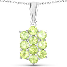 Load image into Gallery viewer, 6.80 Carat Genuine Peridot .925 Sterling Silver 3 Piece Jewelry Set (Ring, Earrings, and Pendant w/ Chain)